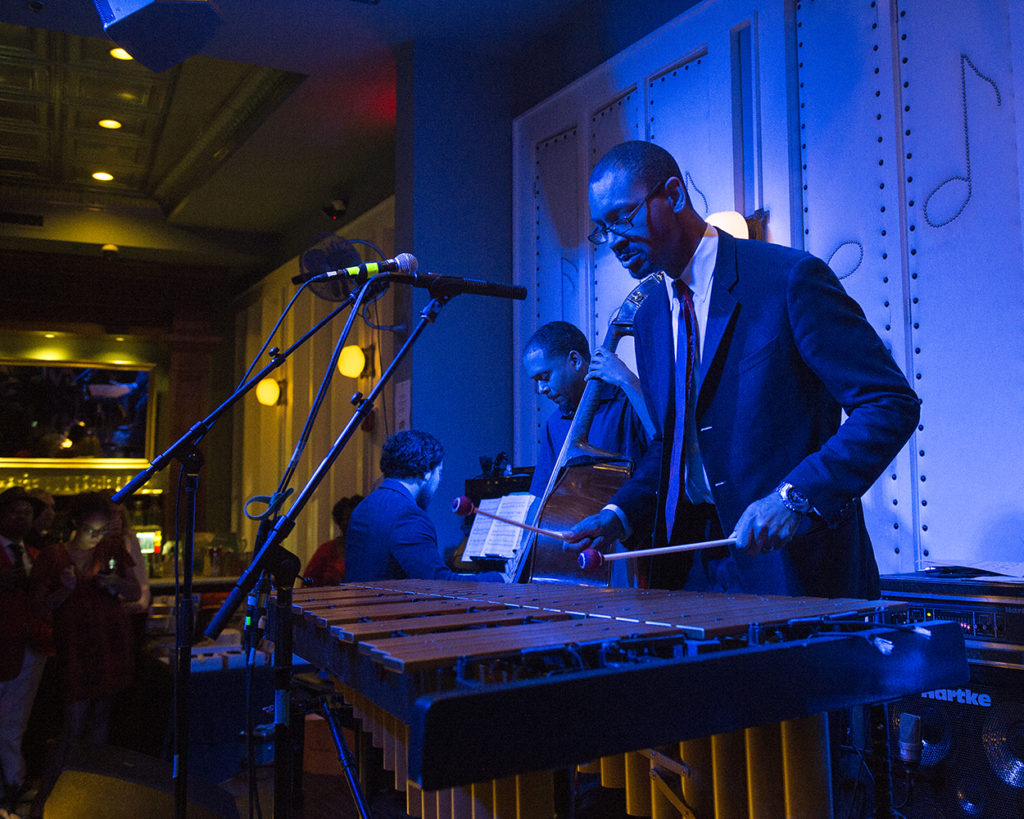 Jason Marsalis performs vibraphone at Little Gem Saloon in New Orleans during the Basin Street Records 20th Anniversary Kickoff Show for the album Live at Little Gem Saloon